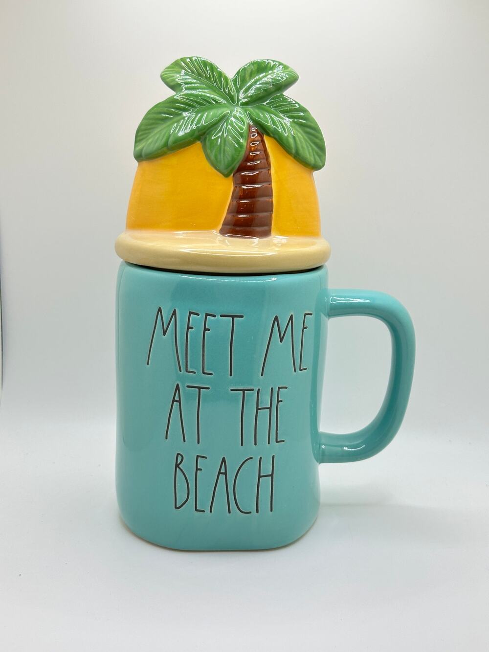 Rae Dunn Meet Me At The Beach Mug with Topper